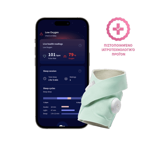 Owlet Dream Sock<sup>TM</sup> - Έξυπνη κάλτσα 0-18 μηνών (Μέντα)